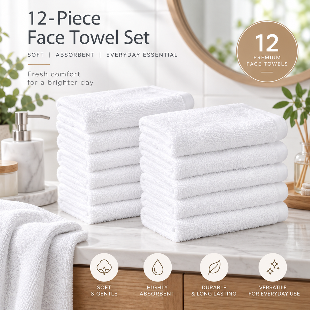 30 x 30 cm cotton face towel size guide