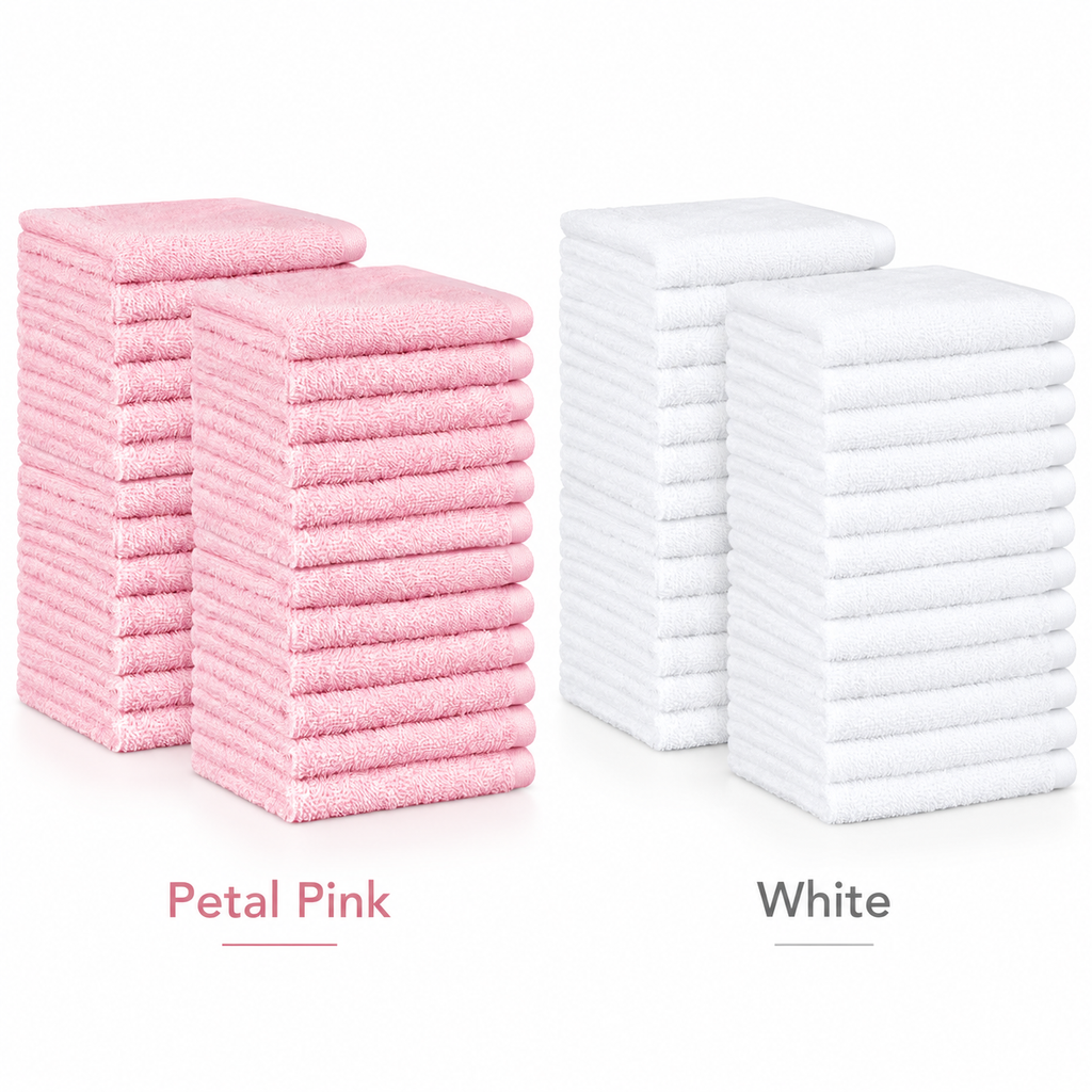 Amazon Basics cotton face towel 30 x 30 cm Pack of 24 available colors