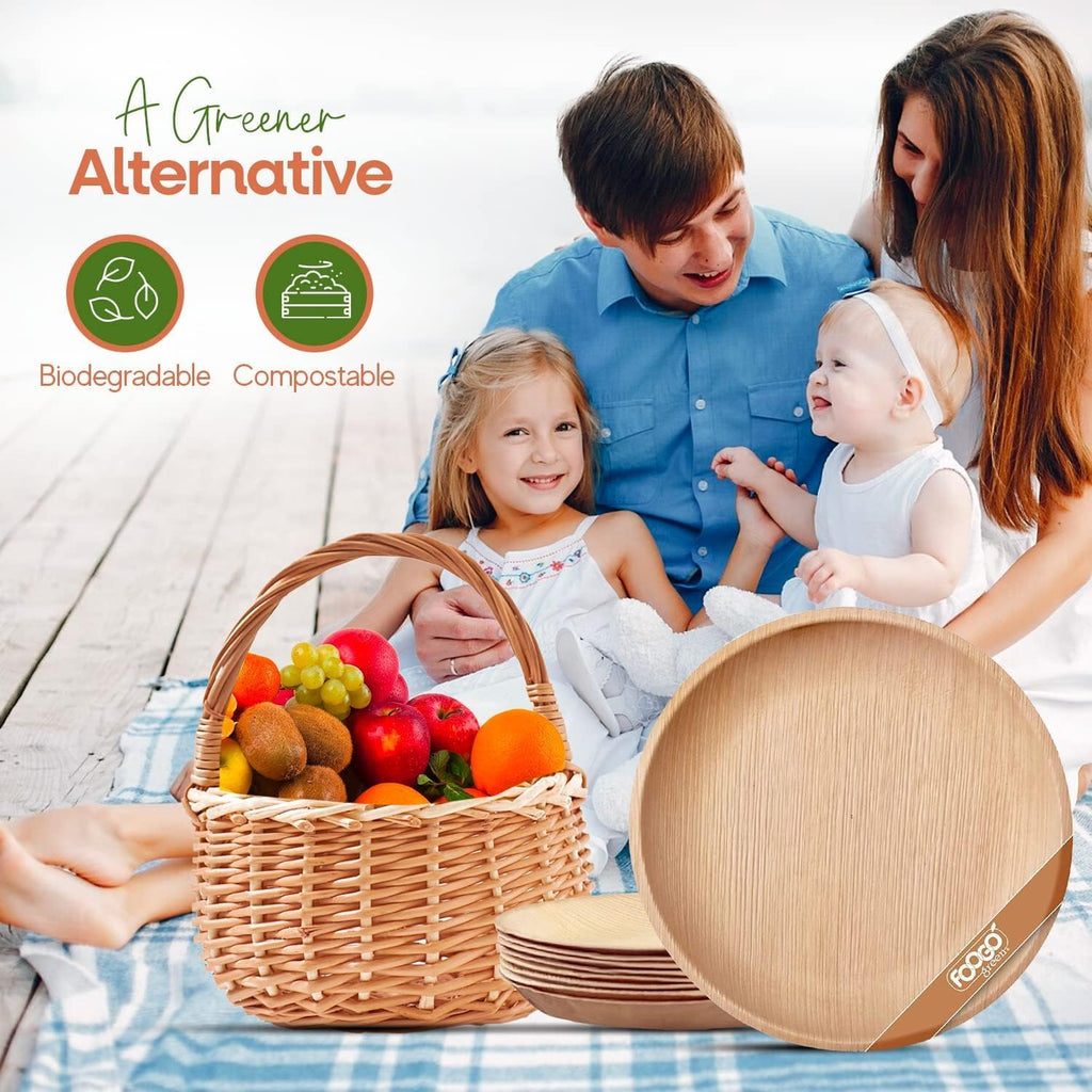 500Pcs Disposable Palm Leaf Bowls, 5" (13Cm) 19.4Oz (550Ml)