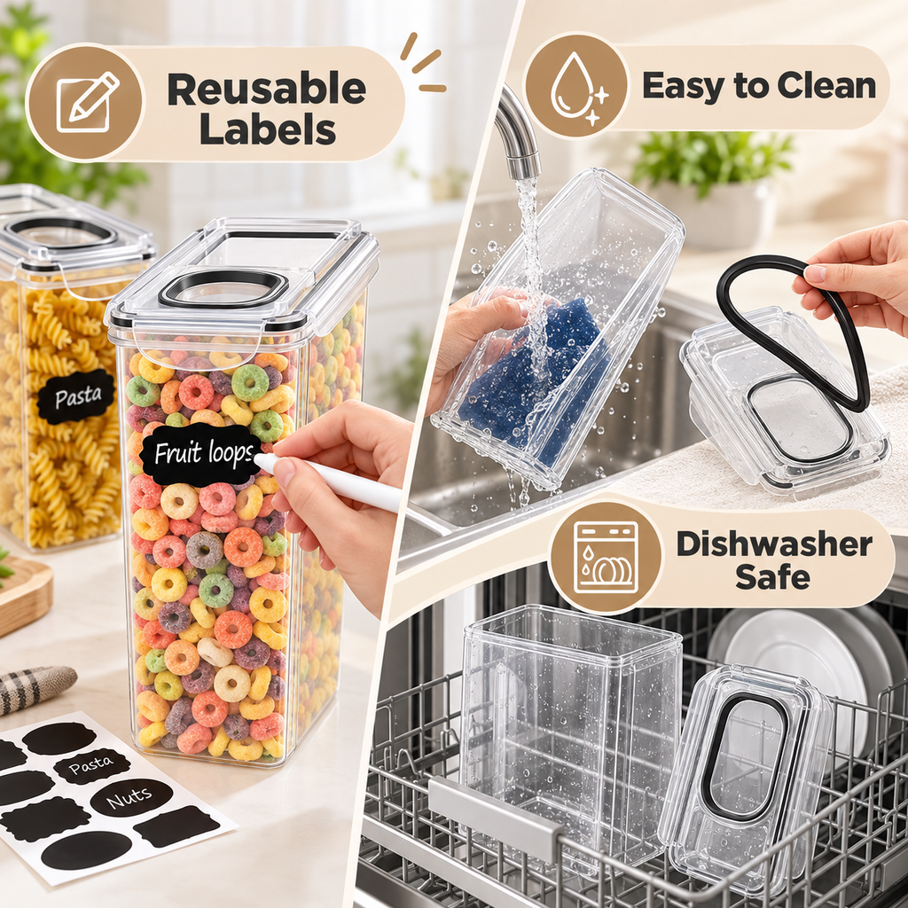 YASHE 3.7L Airtight Food Storage Containers – 2, 3, 4 or 6 Pack