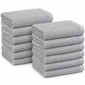 Amazon Basics grey 100% cotton face towels 30 x 30 cm pack of 12